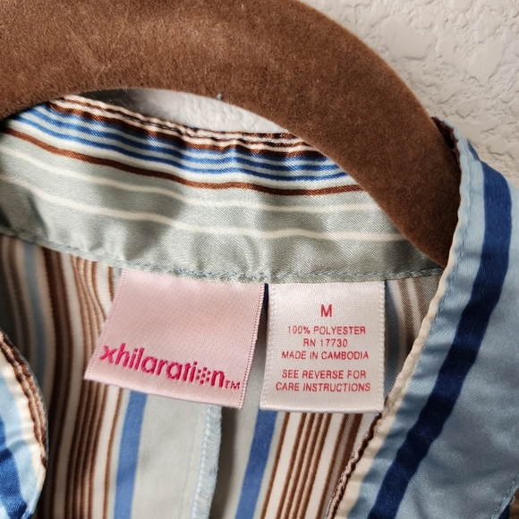 XHILARATION x VINTAGE Y2K artsy satin wrap‎ stripe top size M - Picture 6 of 7